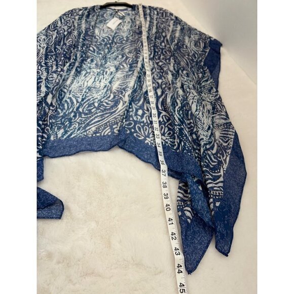 NWT Rebecca Minkoff Women's One Size Moroccan Heart Ruana, Blue MSRP $98 - Picture 5 of 9
